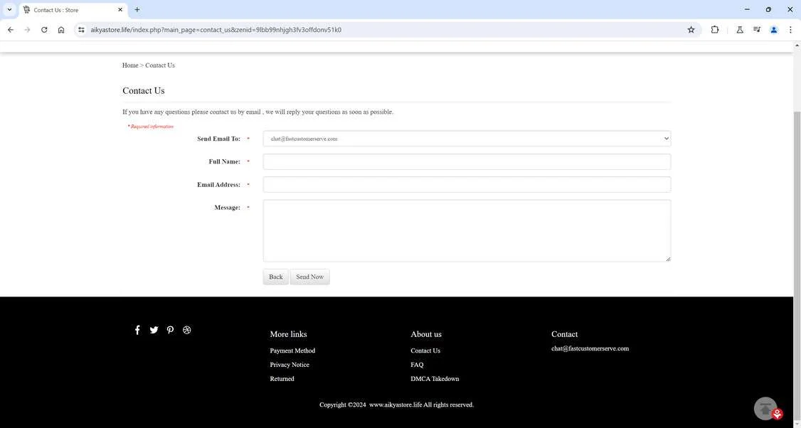 Aikyastore.life scam