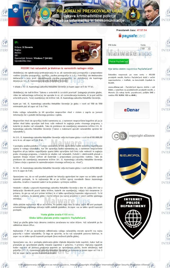 [Image: Uprava Kriminalistične Policije virus]