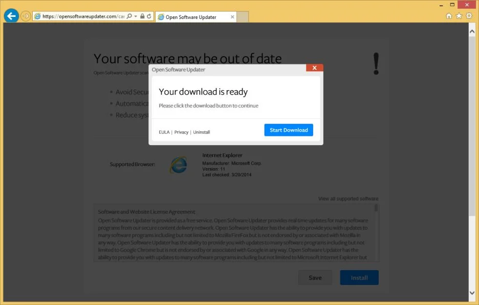 OpenSoftwareUpdater.com pop-up ads OpenSoftwareUpdater.com virus