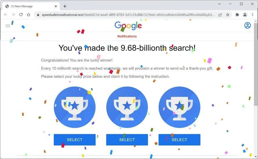 Remove Speedsafeinstallnational.rest Ads (Virus Removal Guide) 1 Image: Chrome browser is redirected to Speedsafeinstallnational.rest