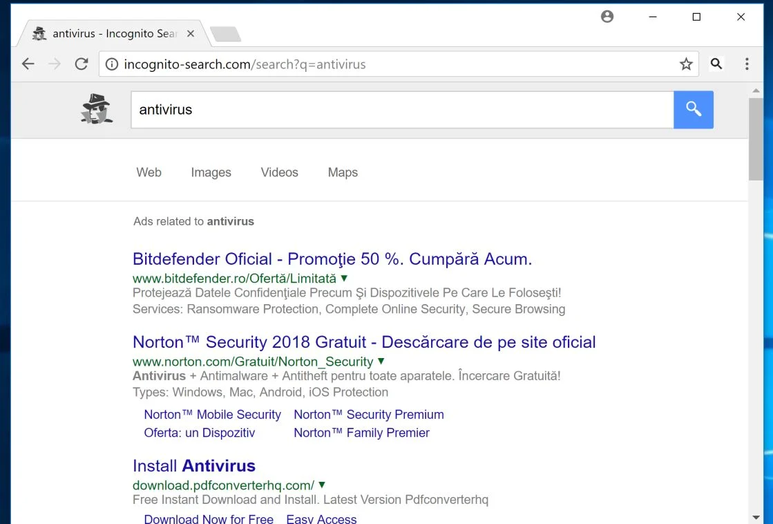 incognito-search.com redirect virus