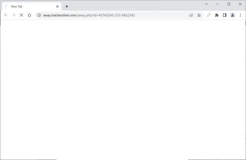 Image: Chrome browser is redirected to Away.Trackersline.com