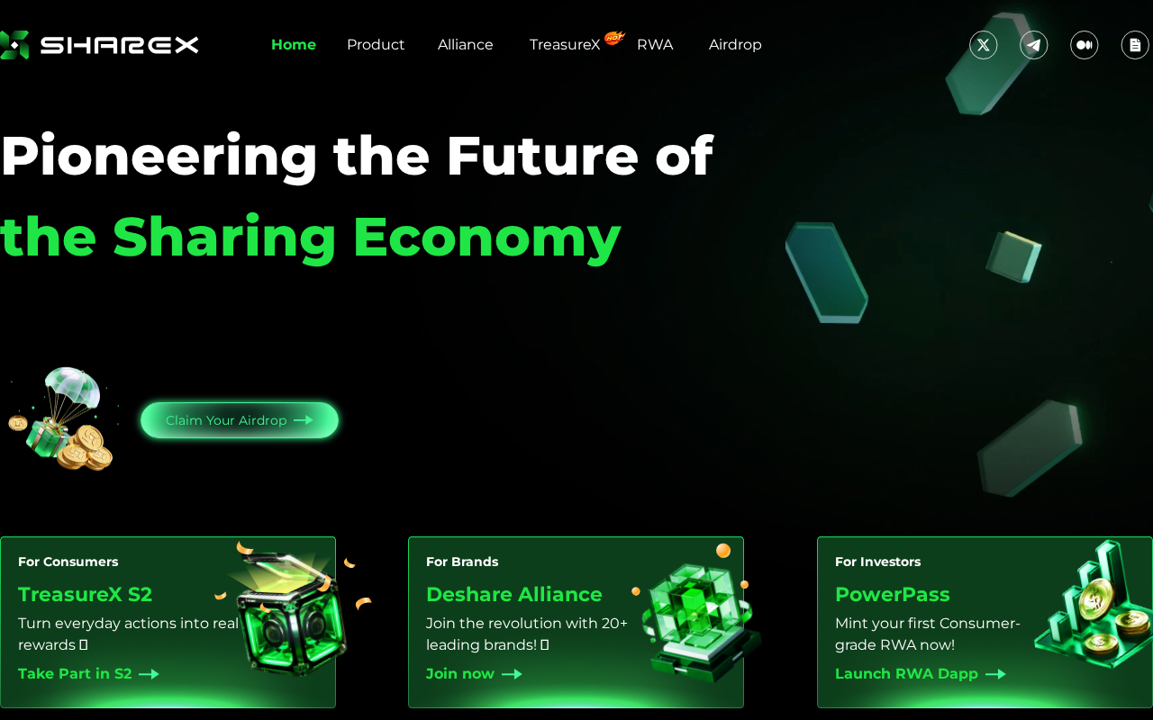 Original capture of sharex-network.live showing ShareX branding and a Claim Your Airdrop button