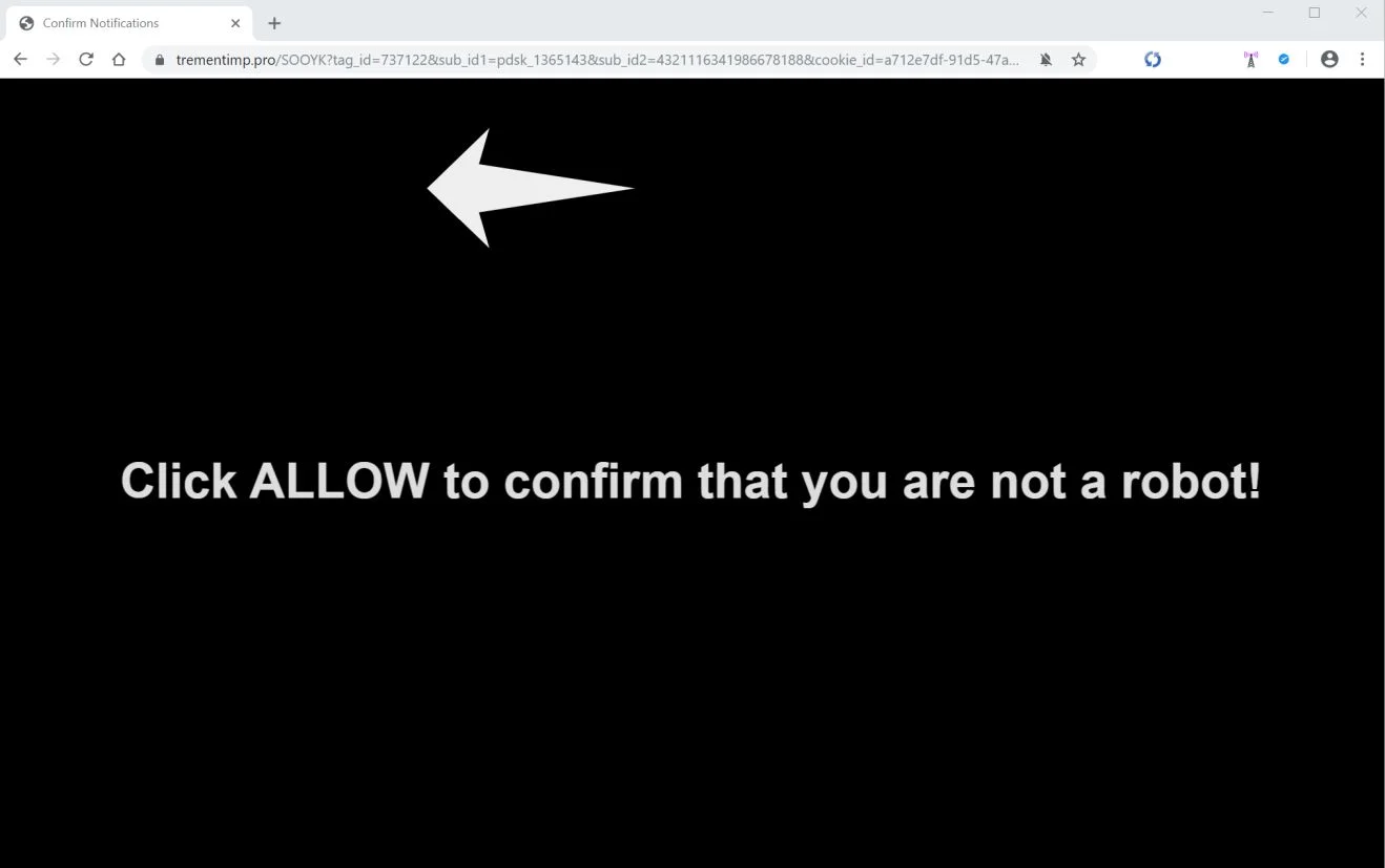 How to remove Trementimp.pro pop-up ads (Virus Removal Guide) 1 Image: Chrome browser is redirected to Trementimp.pro