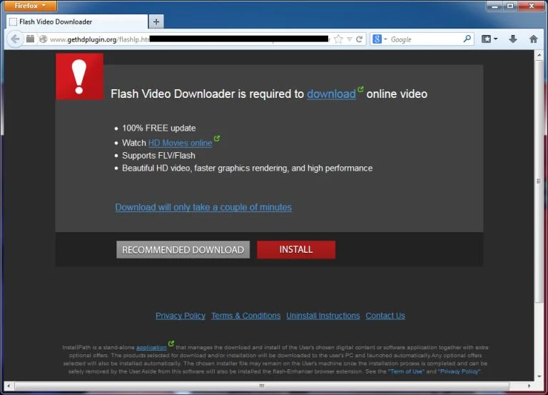 [Image: GetHdPlugin.org pop-up virus]