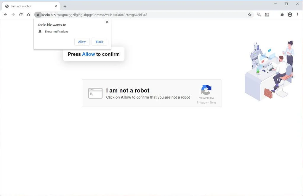 Remove 4solo.biz pop-up ads (Virus Removal Guide) 1 Image: Chrome browser is redirected to 4solo.biz