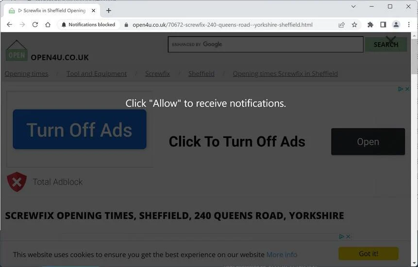 Remove Open4u.co.uk Pop-up Ads (Virus Removal Guide) 1 Image: Open4u.co.uk Ads