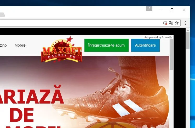 Ads powered by ScreenUp virus