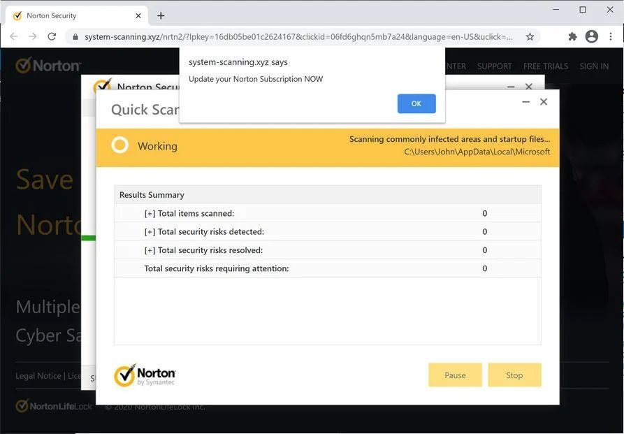 Remove System-scanning.xyz pop-up ads (Virus Removal Guide) 1 Image: Chrome browser is redirected to System-scanning.xyz
