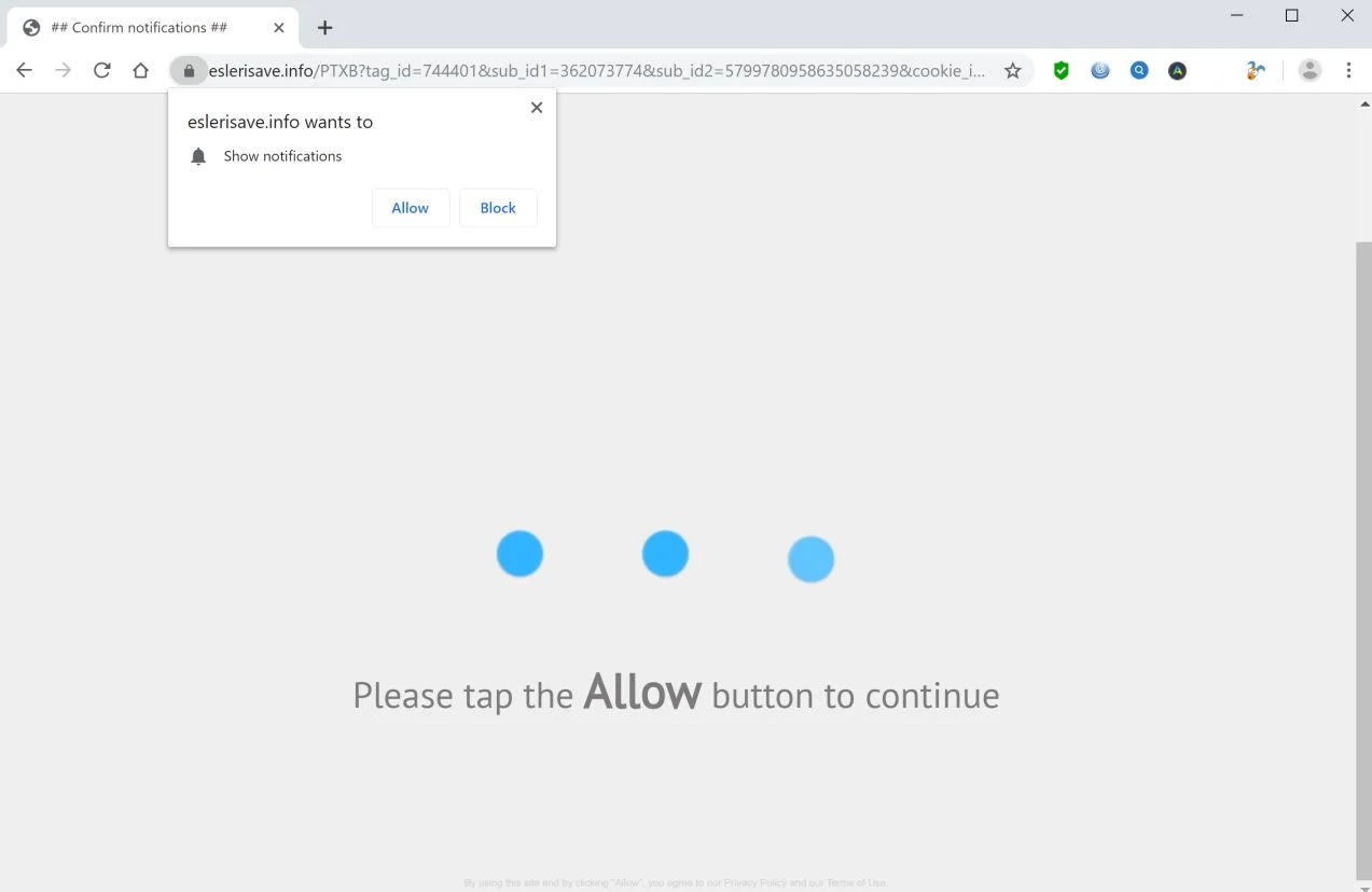 How to remove Eslerisave.info pop-up ads (Virus Removal Guide) 1 Image: Chrome browser is redirected to Eslerisave.info