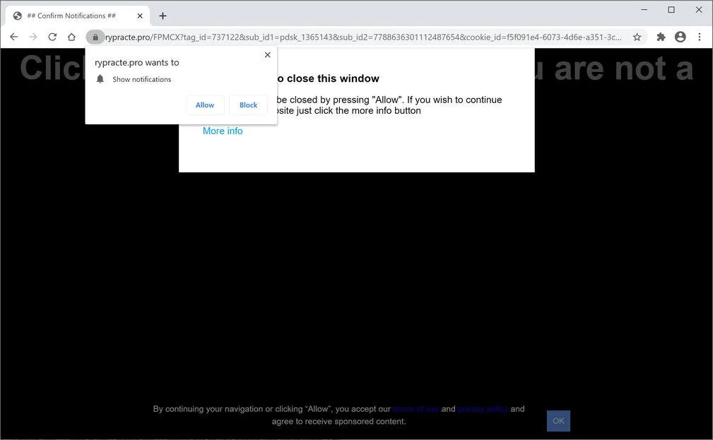 Remove Rypracte.pro pop-up ads (Virus Removal Guide) 1 Image: Chrome browser is redirected to Rypracte.pro