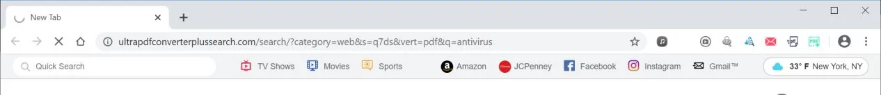 Image: Chrome browser is redirected to Ultrapdfconverterplussearch.com