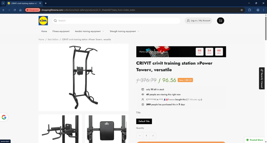 Shoppingfitnesna.com Scam Store: A Fake Lidl Website 1 Shoppingfitnesna.com scam