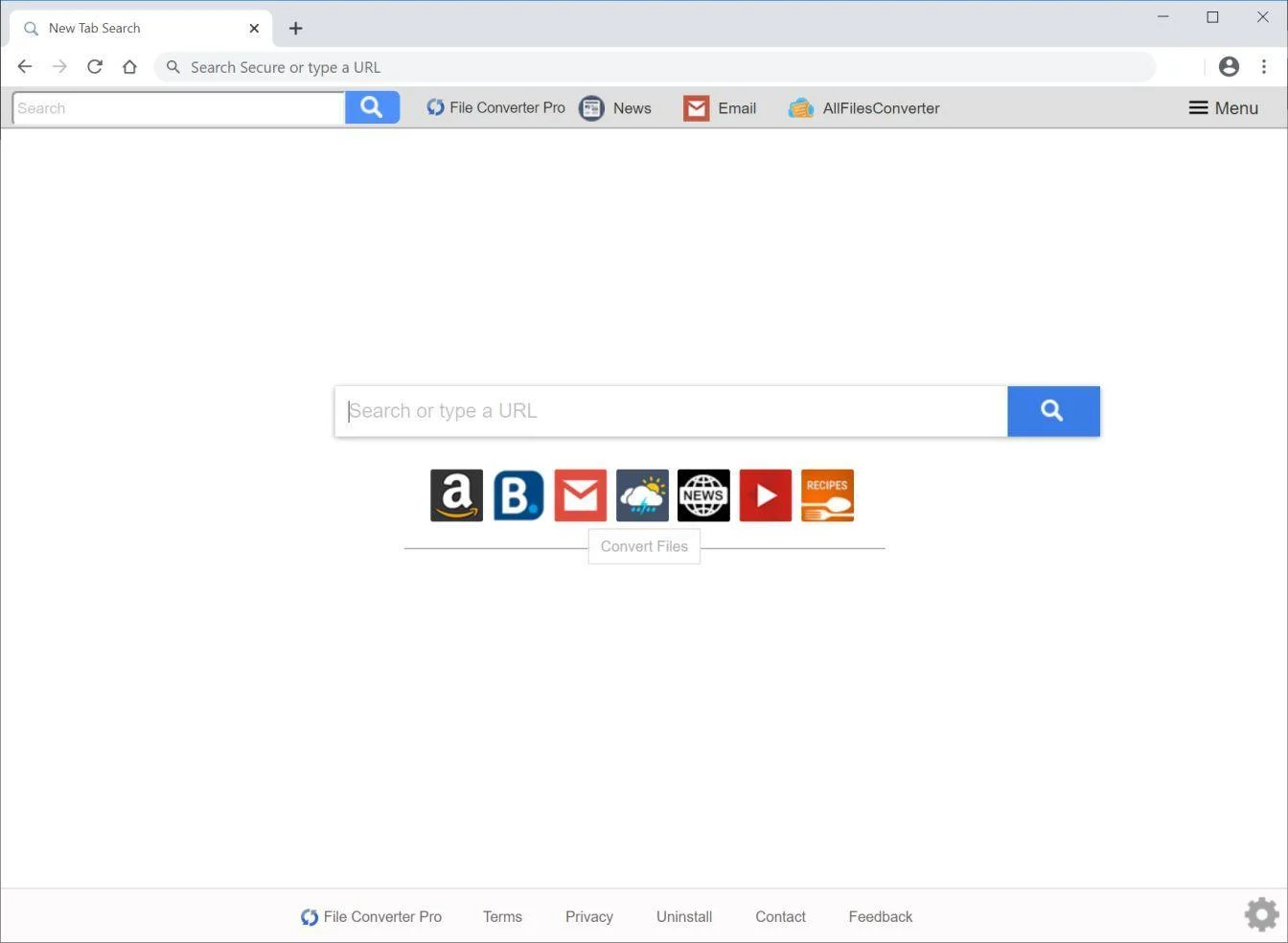 Image: Chrome browser is redirected to File Converter Pro