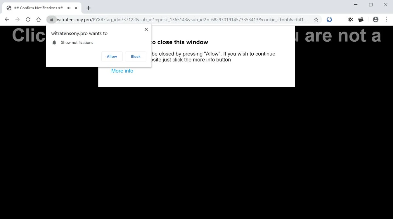 How to remove Witratensony.pro pop-up ads (Virus Removal Guide) 1 Image: Chrome browser is redirected to Witratensony.pro