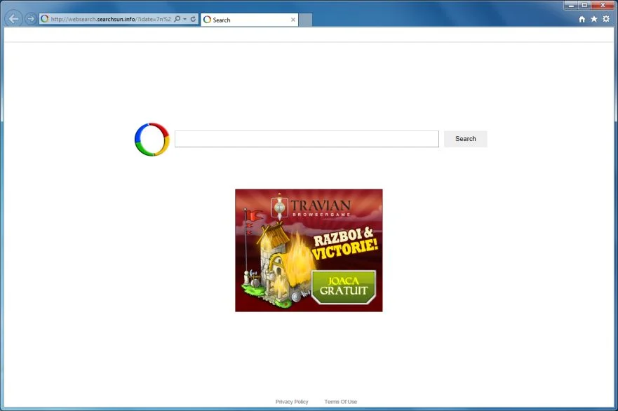 Picture of Websearch.SearchSun.info virus