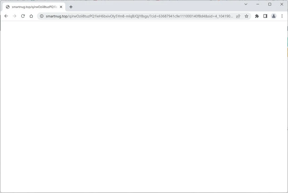 Image: Chrome browser is redirected to the Smartnug.top site