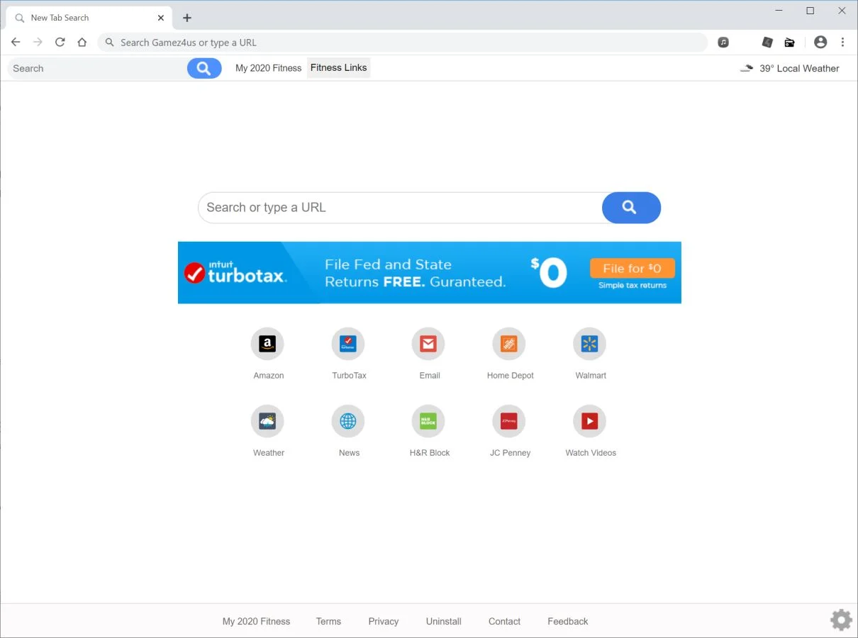 Remove Search.my2020fitnesstab.com redirect (Virus Removal Guide) 1 Image: Chrome browser is redirected to search.my2020fitnesstab.com