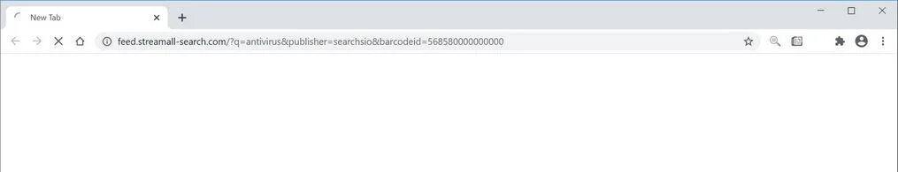 Image: Chrome browser is redirected to Streamall-search.com