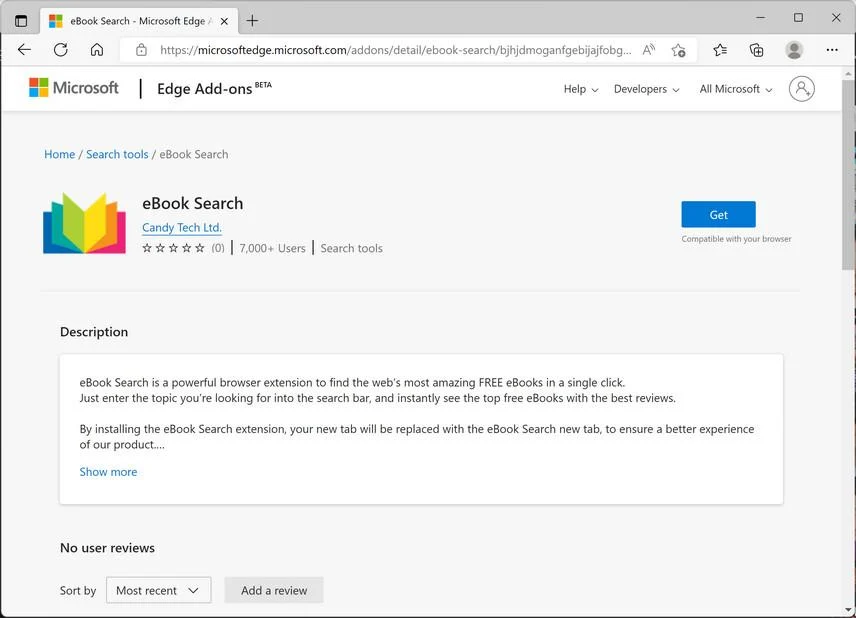 How To Remove eBook Search (Virus Removal Guide) 1 Image: eBook Search new tab page