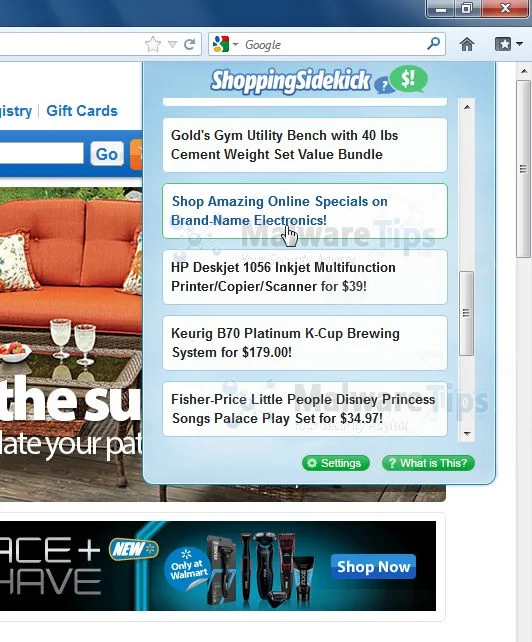 [Image: Shopping Sidekick virus]