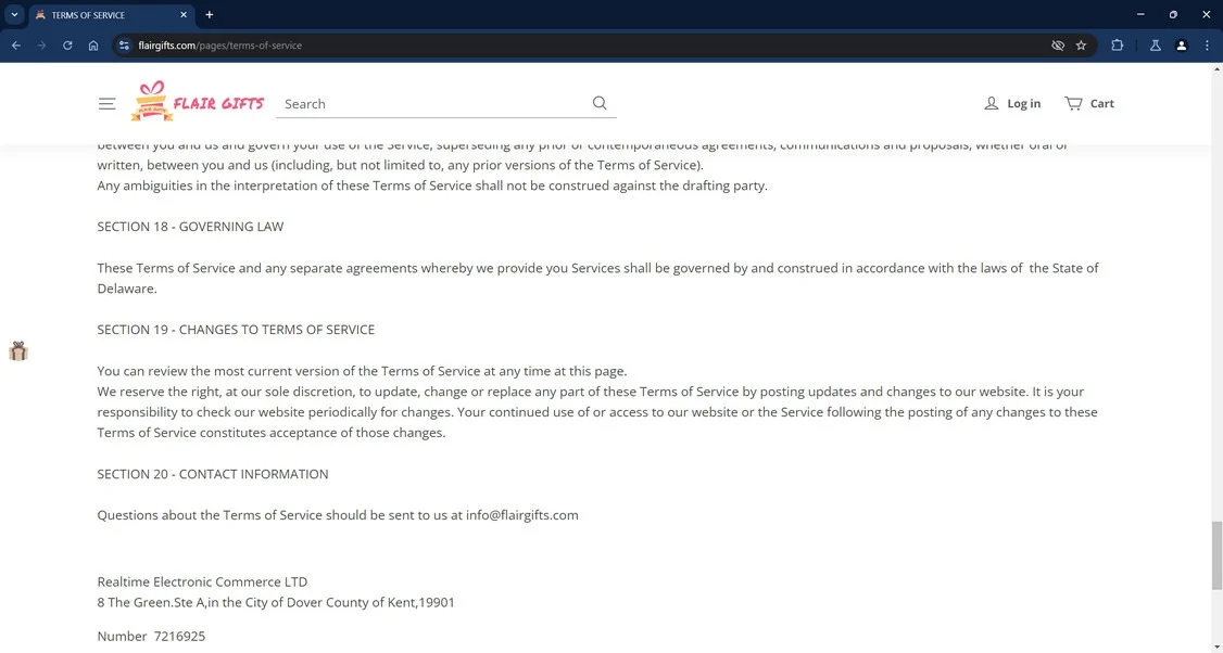 Flairgifts.com scam