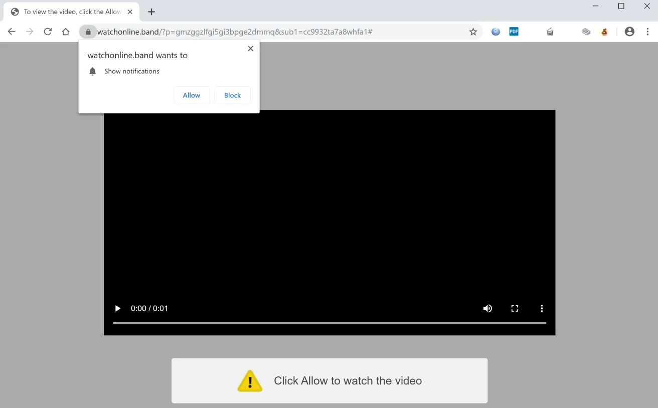 How to remove Watchonline.band pop-up ads (Virus Removal Guide) 1 Image: Chrome browser is redirected to Watchonline.band
