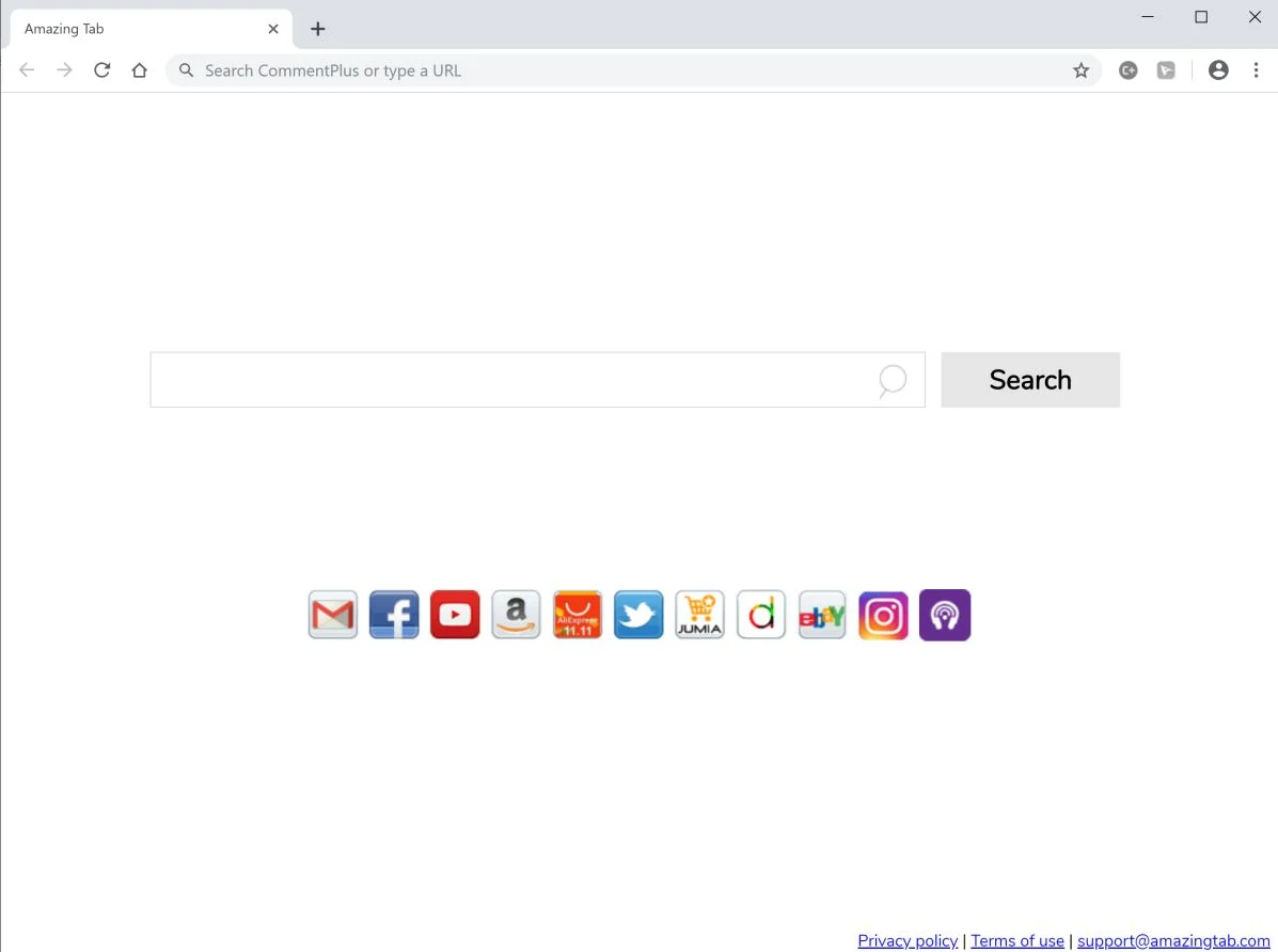 How to remove AmazingTab redirect (Virus Removal Guide) 1 Image: Google Chrome is redirected to the AmazingTab Search