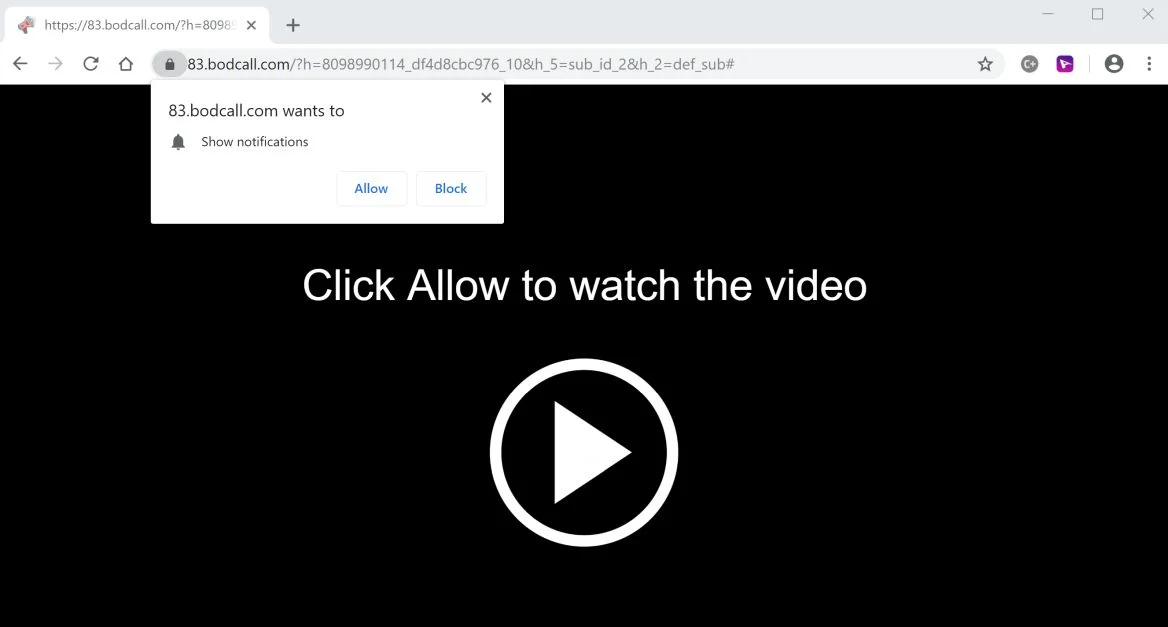 How to remove Bodcall.com pop-up ads (Virus Removal Guide) 1 Image: Chrome browser is redirected to the Bodcall.com site