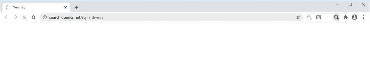 Image: Chrome browser is redirected to Search.querics.net