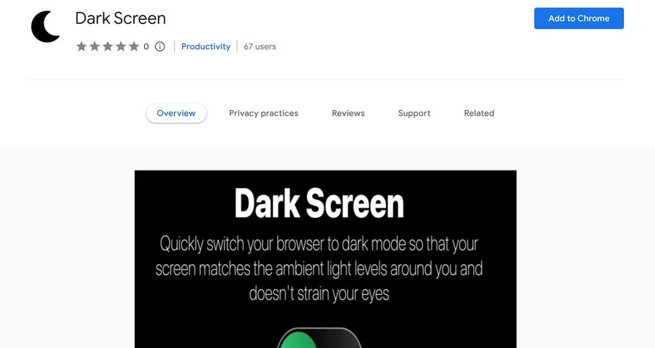 Remove Dark Screen Browser Extension (Easy Guide) 1 Image: Dark Screen Chrome extension