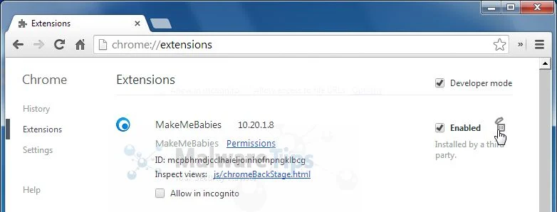 [Image: MakeMeBabies Toolbar Chrome extension]