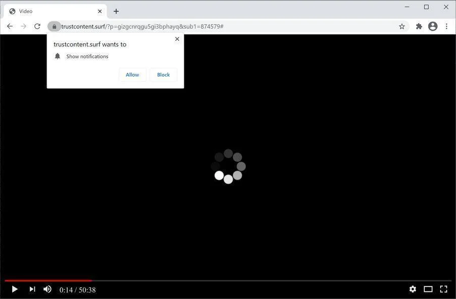 Remove Trustcontent.surf pop-up ads (Virus Removal Guide) 1 Image: Chrome browser is redirected to Trustcontent.surf