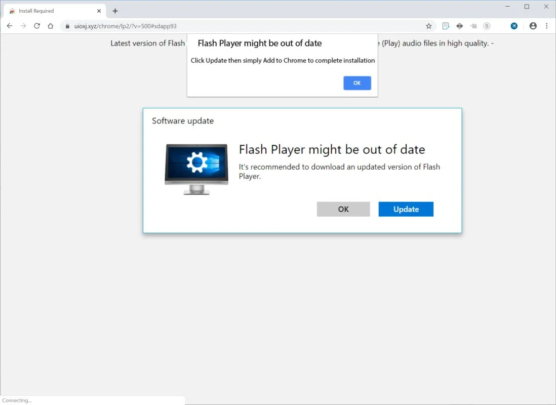 How to remove Uioxj.xyz pop-up ads (Virus Removal Guide) 1 Image: Chrome browser is redirected to Uioxj.xyz