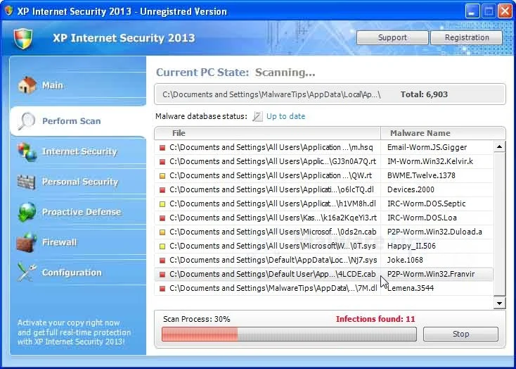 [Image: XP Internet Security 2013 virus]