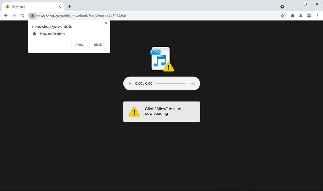 Remove News-shop.xyz pop-up ads (Virus Removal Guide) 1 Image: Chrome browser is redirected to News-shop.xyz