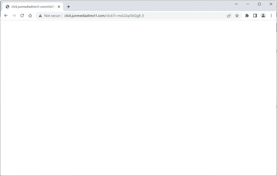 Image: Chrome browser is redirected to Click.Junmediadirect1.com