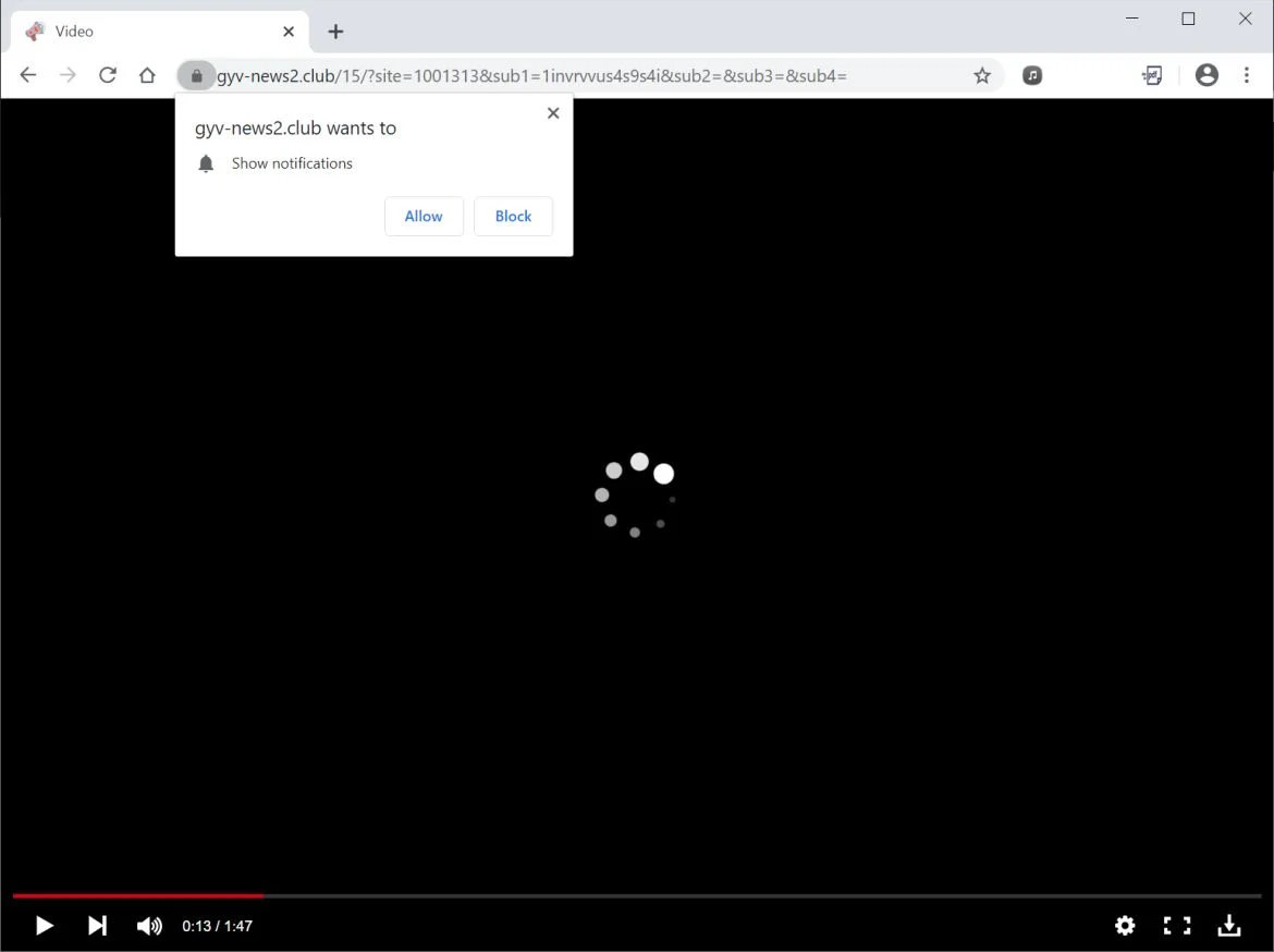 How to remove Gyv-news2.club pop-up ads (Virus Removal Guide) 1 Image: Chrome browser is redirected to Gyv-news2.club