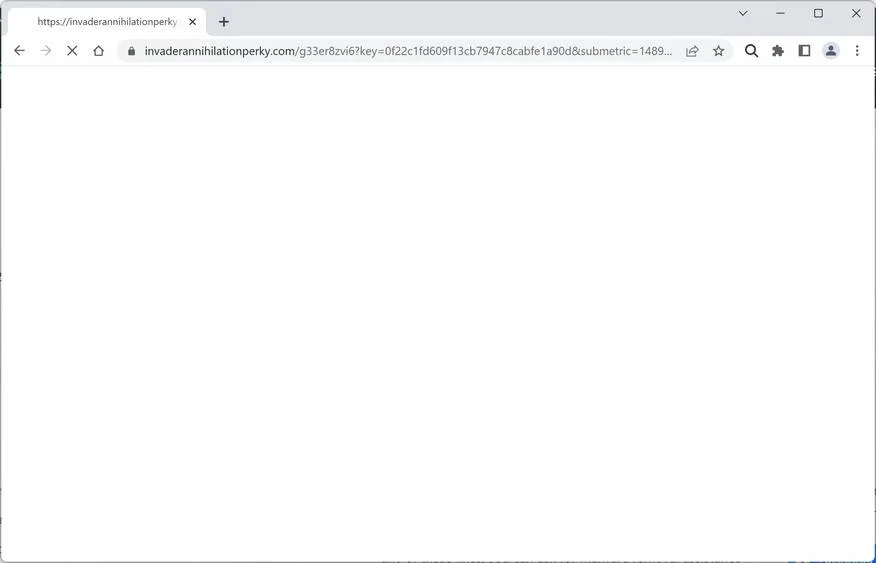 Remove Invaderannihilationperky.com Ads (Virus Removal) 1 Image: Chrome browser is redirected to Invaderannihilationperky.com