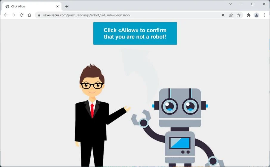 Image: Chrome browser is redirected to Save-secur.com