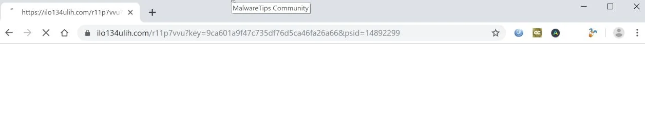 Image: Chrome browser is redirected to Llo134ulih.com