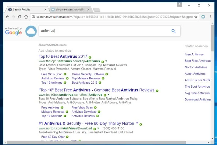 search.myweathertab.com virus