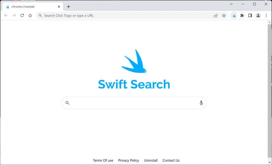 How to remove Swift Search redirect (Virus Removal Guide) 1 Image: Swift Search new tab page