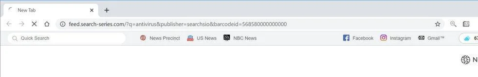 Image: Chrome browser is redirected to SearchSeries