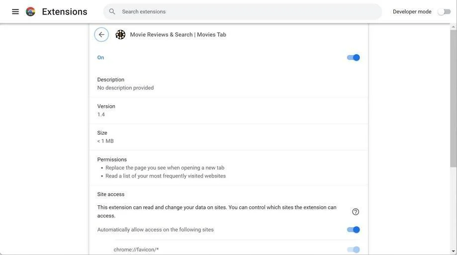 Remove Movie Reviews & Search | Movies Tab (Virus Removal Guide) 1 Image: Movie Reviews & Search | Movies Tab Chrome extension