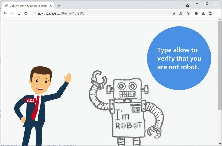 Image: Chrome browser is redirected to News-wavaye.cc
