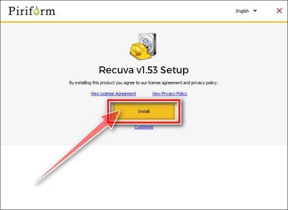 Install Recuva on your computer Install Recuva