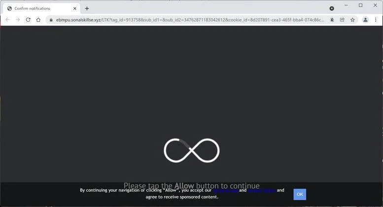 Remove Sonalskillse.xyz pop-up ads (Virus Removal Guide) 1 Image: Chrome browser is redirected to Sonalskillse.xyz