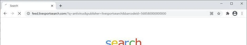 Remove LiveSportSearch Search (Virus Removal Guide) 1 Image: Chrome browser is redirected to LiveSportSearch Search