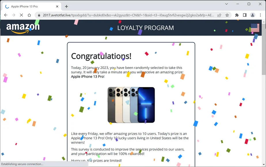 Image: Avetotfat.live Survey Scam